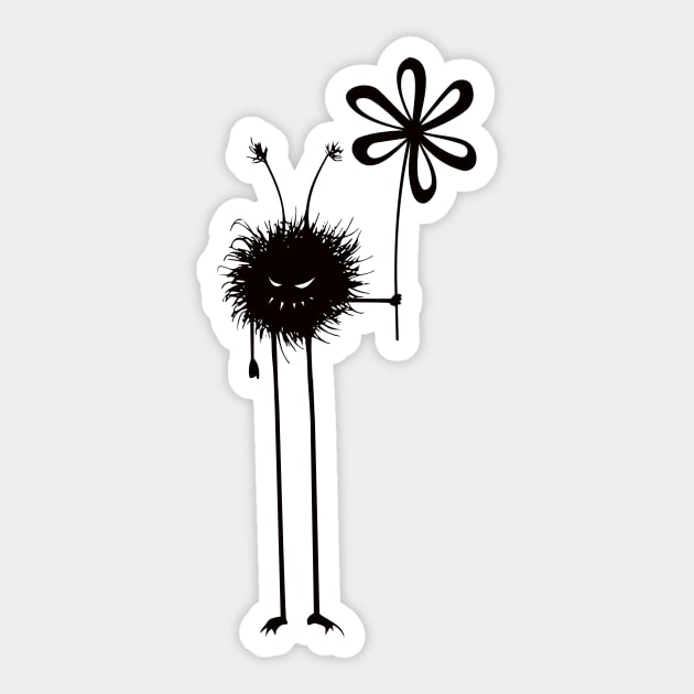 Evil Flower Bug Sticker by Boriana Giormova